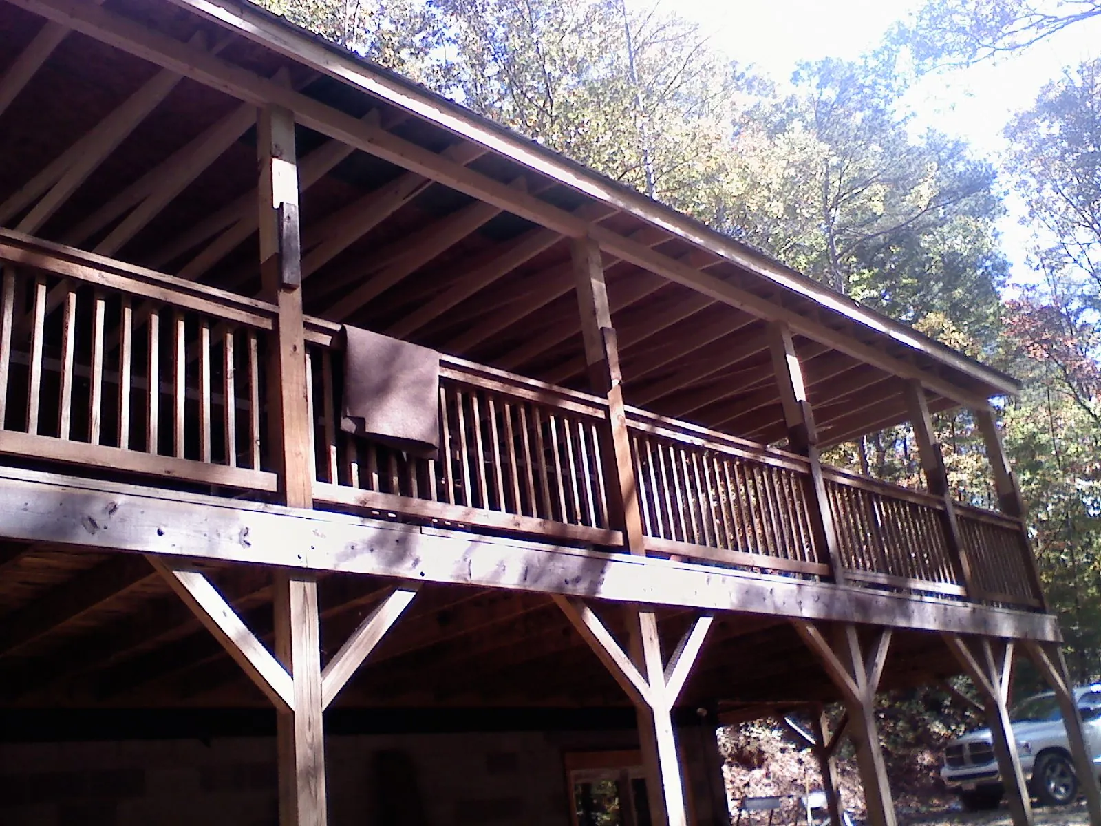 Timber framing under a new elevated porch and deck — Roof Leak Repair in Shacklefords by Roofing Brothers